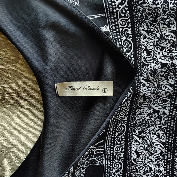 Final Touch Black and White Patterned Dress - Picture 4 of 4